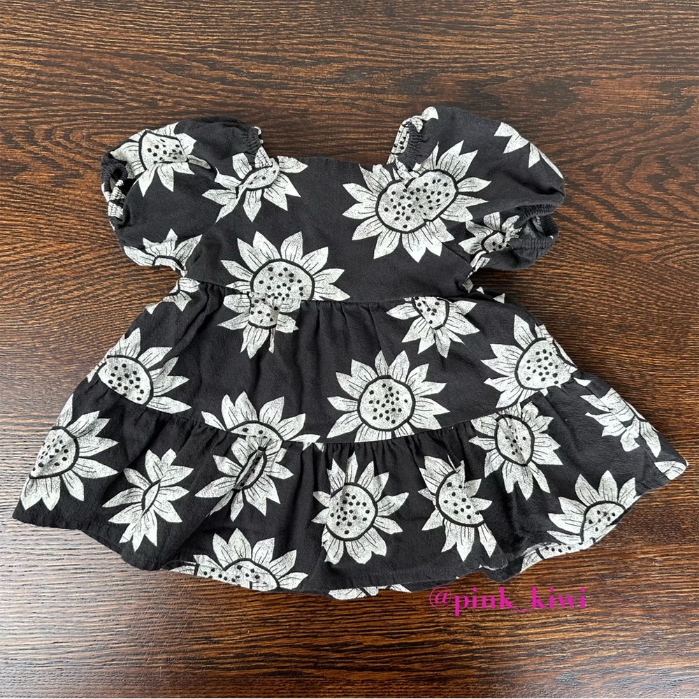 Little Co by Lauren Conrad Black and White Organic Tiered Baby Dress